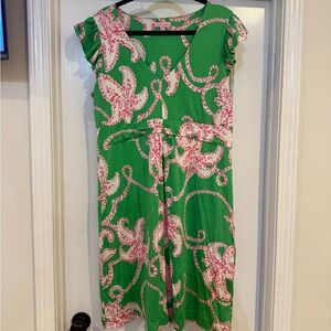 Lilly Pulitzer Green Dress with Pink Accents
